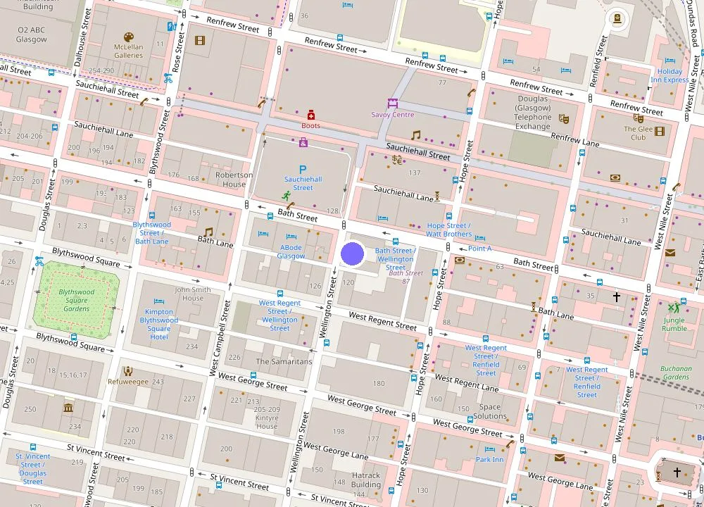 Map: The Wellington Glasgow by Adina